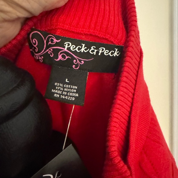 Peck & Peck Red Sweater Vest, Large NWT - Picture 7 of 7